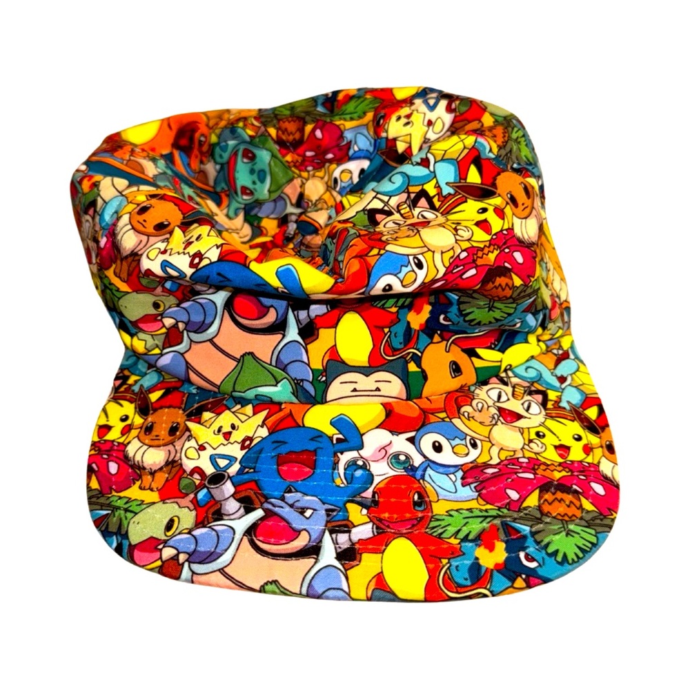 Pokemon All Over Character Printed Snapback Hat: Anime: OSFM: GUC: Pikachu